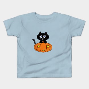 Cute Black Cat Halloween Kids T-Shirt